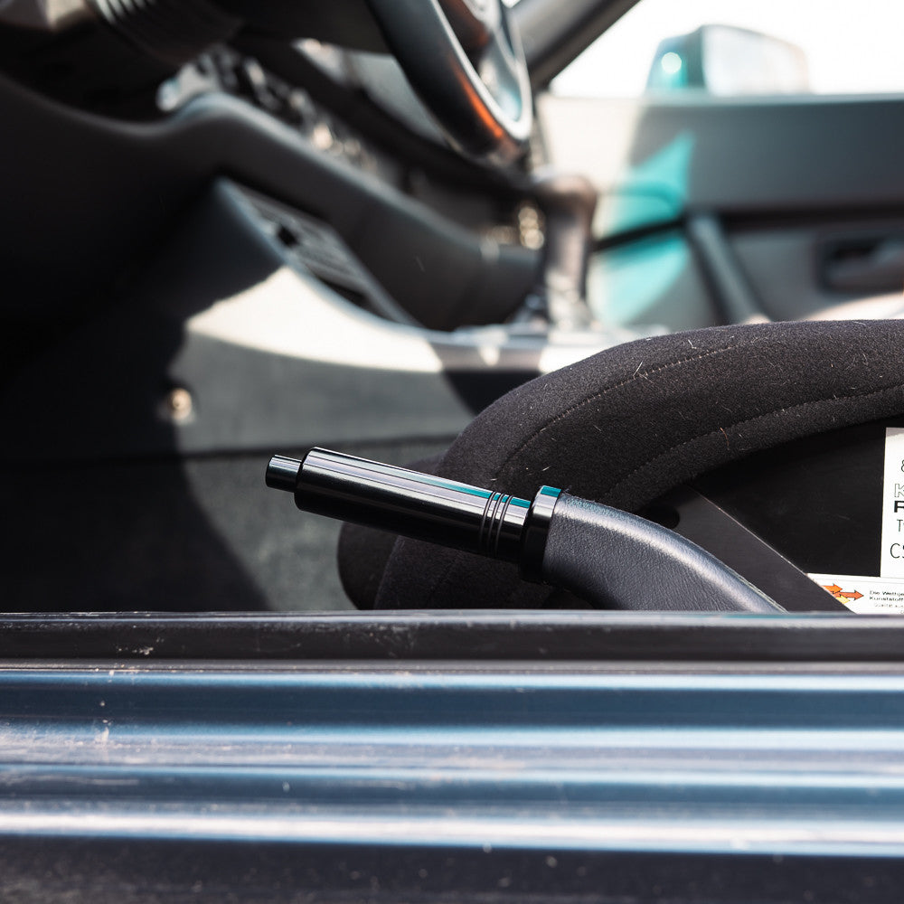 Rennline Aluminum E-brake Handle comparison stock vs Rennline – fits Porsche 944
