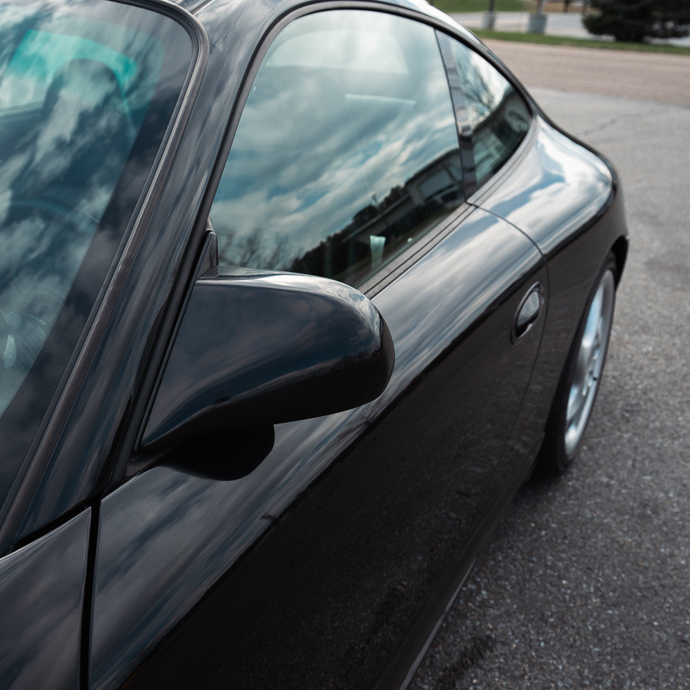 Rennline Cup Style Mirrors comparison carbon fiber and ABS – fits 996/986