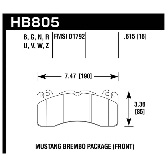 Hawk HB805B.615 Street Performance Pad - HPS 5.0 Compound