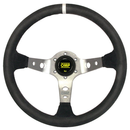 OMP Corsica Steering Wheel - Black Suede, Black Spokes