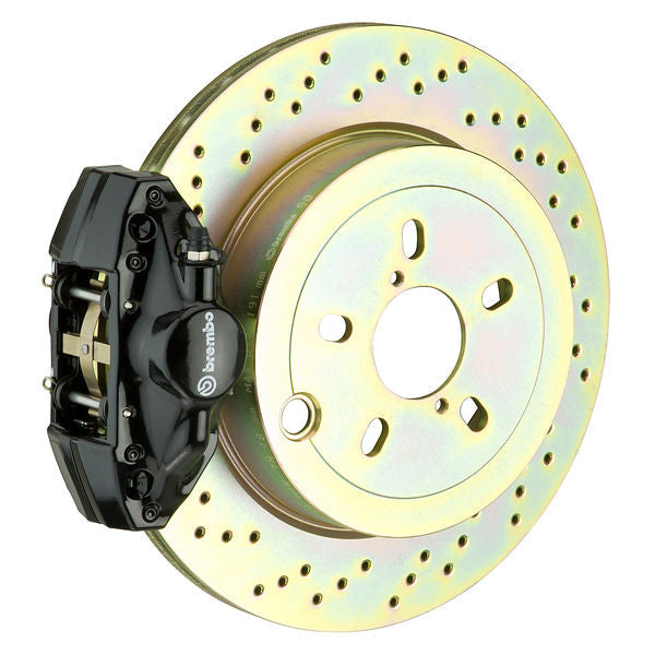 Brembo GT|A rear brake kit for BMW E46 – e caliper 2 piston 1 piece 294 316mm drilled black