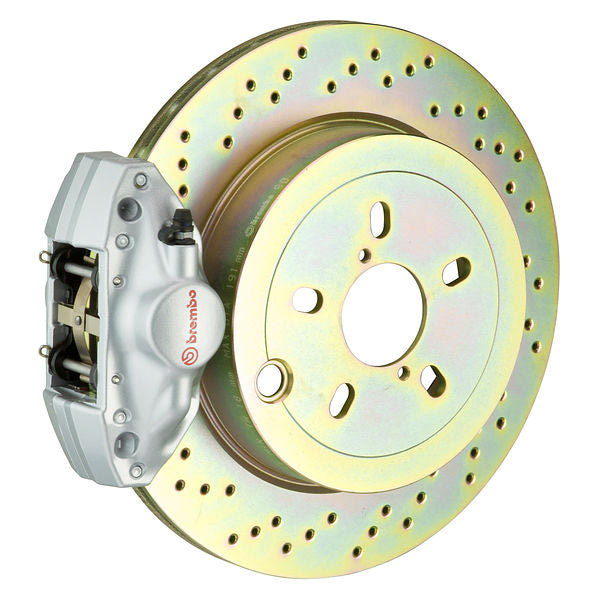 Brembo GT|A rear brake kit for BMW E36 – e caliper 2 piston 1 piece 294 316mm drilled silver