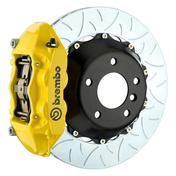 Brembo GT|M rear brake kit for BMW F20/F21/F22/F30+ – p caliper 4 piston 2 piece 345 365 380mm slotted Type 3 yellow