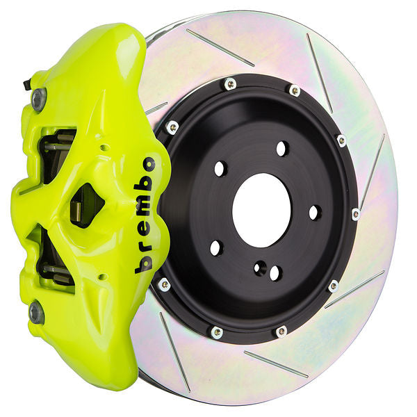 Brembo GT|BM rear brake kit for Porsche 971 – s caliper 4 piston 2 piece 345 380mm slotted Type 1 fluo yellow