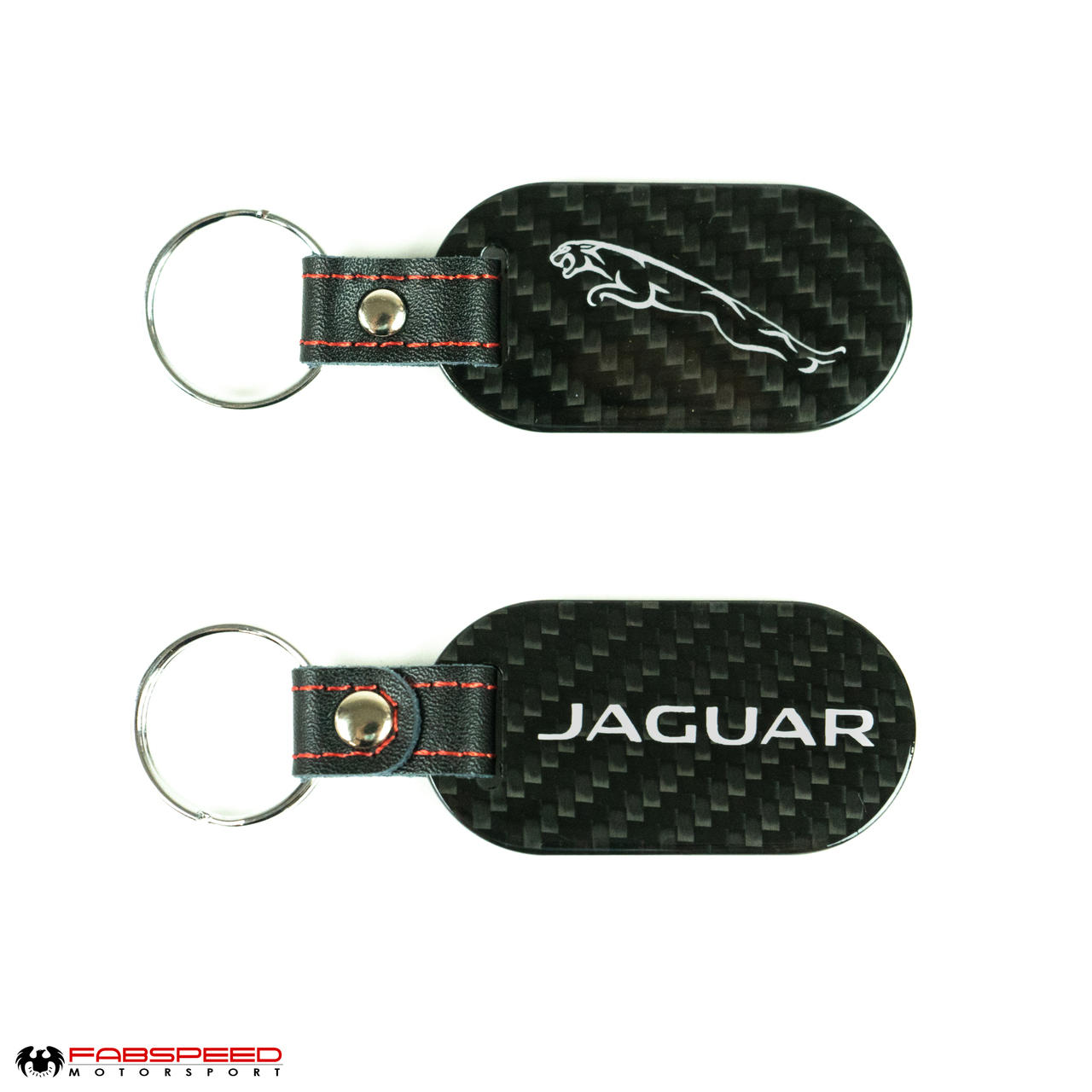 Fabspeed Jaguar Cat & Script Carbon Fiber Keyring