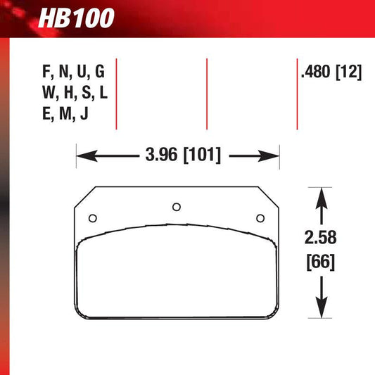 Hawk HB100N.480 Performance Pad - HP Plus Compound