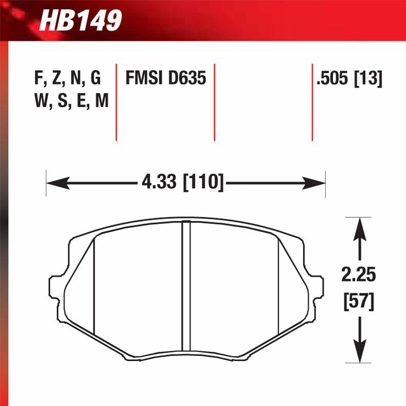 Hawk HB149E.505 Racing Pad - Blue Compound