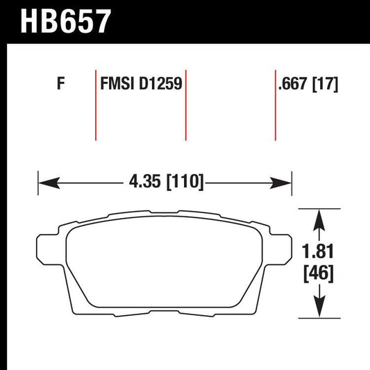Hawk HB657F.667 Street Performance Pad - HPS Compound