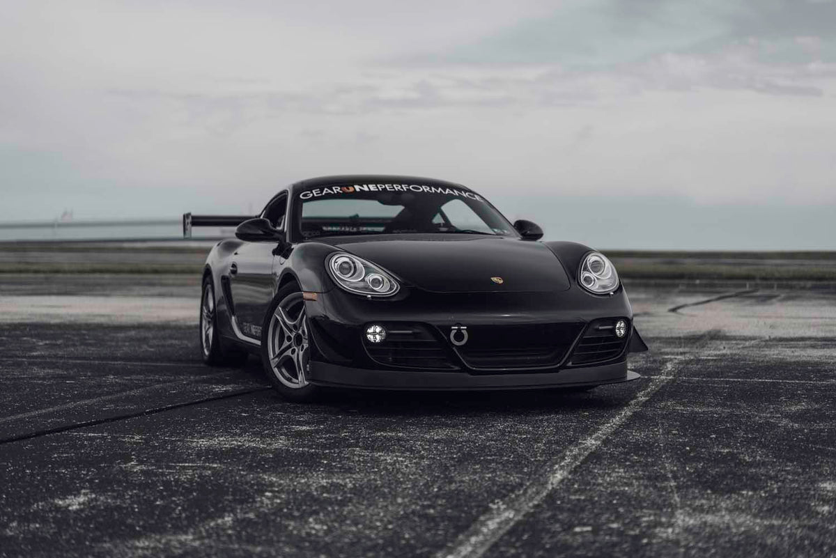 Verus V1X rear wing angle view - Porsche 987 Cayman