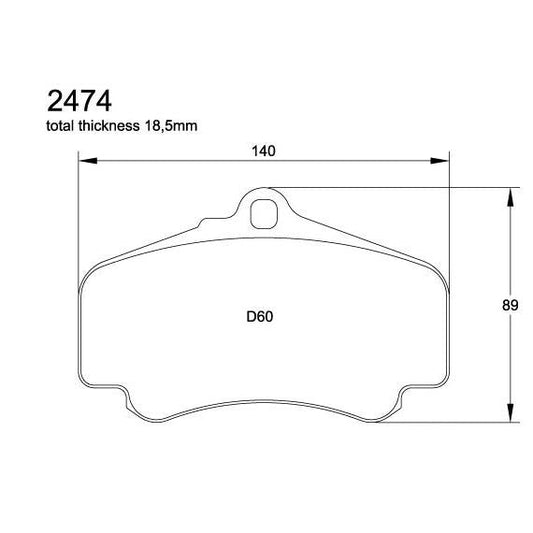 Pagid U-2474 Yellow Racing Pad - RS19 Compound