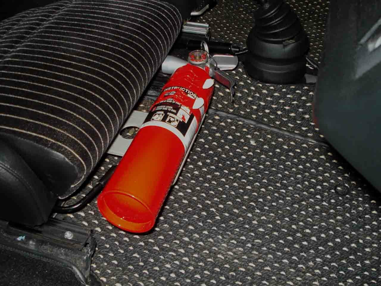 Rennline Fire Extinguisher Mount (Manual Seats) - Porsche - SKU# FE03