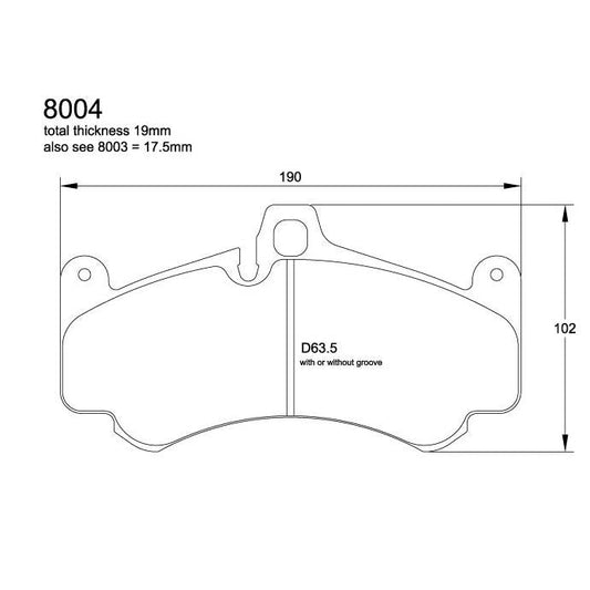 Pagid U-8004 Yellow Racing Pad - RS29 Compound