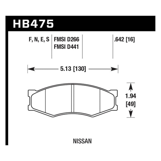 Hawk HB475E.642 Racing Pad - Blue Compound