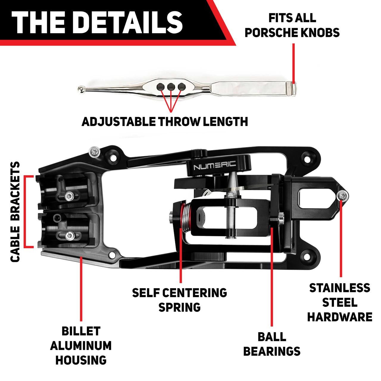 Numeric Racing Porsche 986 / 987 Boxster / Cayman 996 / 997 Carrera / GT3 / Turbo  Short Throw Shifter