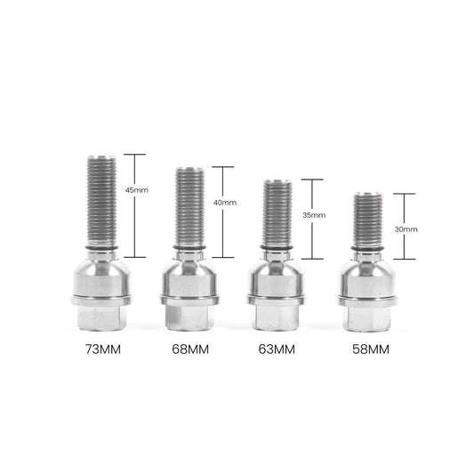 Rennline Titanium Lug Bolts Set of 10 for Porsche & BMW – Lightweight Motorsport Wheel Hardware