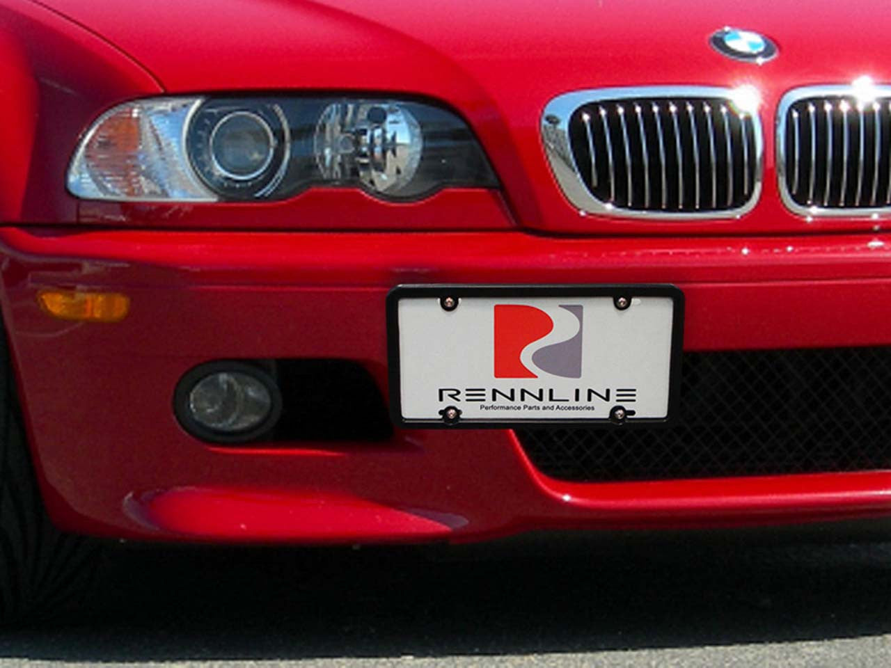 Rennline Tow Hook Receiver - Billet License Plate Mount - SKU# E1070.166