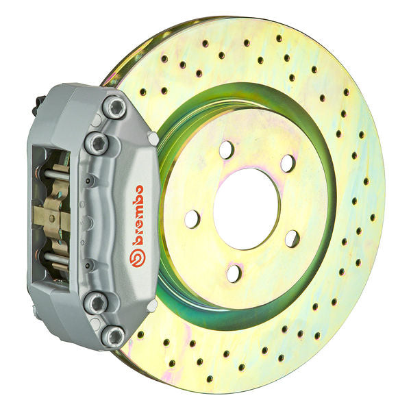 Brembo GT|A front brake kit for BMW E30 – a caliper 4 piston 1 piece 285 305 310 315 323 330mm drilled silver