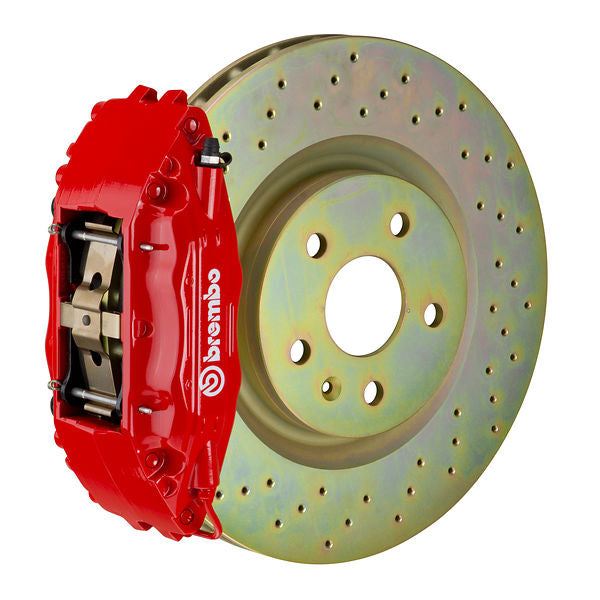 Representative image — Brembo GT 1-piece drilled disc brake system; used in the Brembo GT system this 320x28 replacement disc belongs to