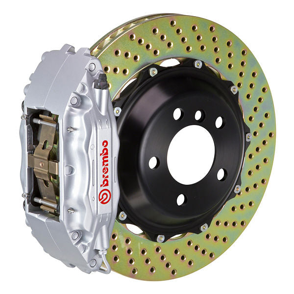 Brembo GT|A front brake kit for Porsche 986/987/996 – b h caliper 4 piston 2 piece 332 355 380mm drilled silver