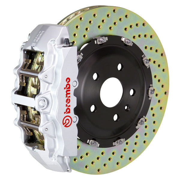 Brembo GT|M front brake kit for BMW E60/E63/E64 – g caliper 8 piston 2 piece 380mm drilled silver