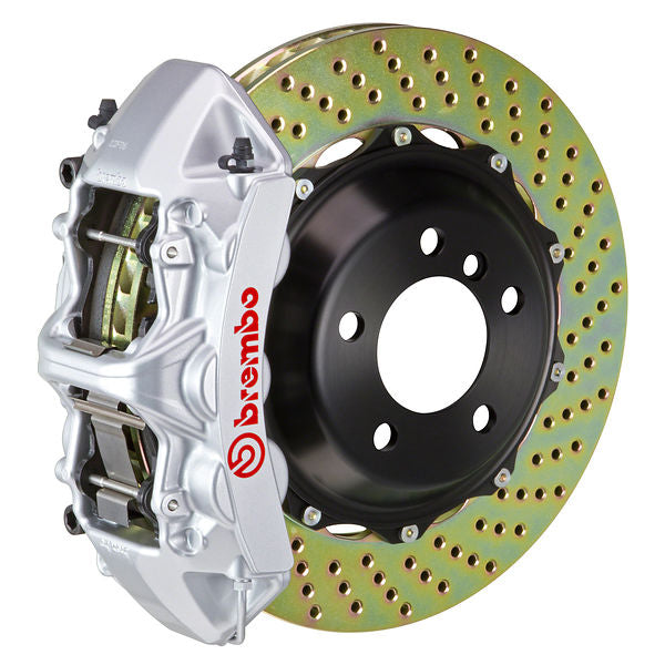 Brembo GT|M front brake kit for BMW E46/E85/E86 – m caliper 6 piston 2 piece 355 380mm drilled silver