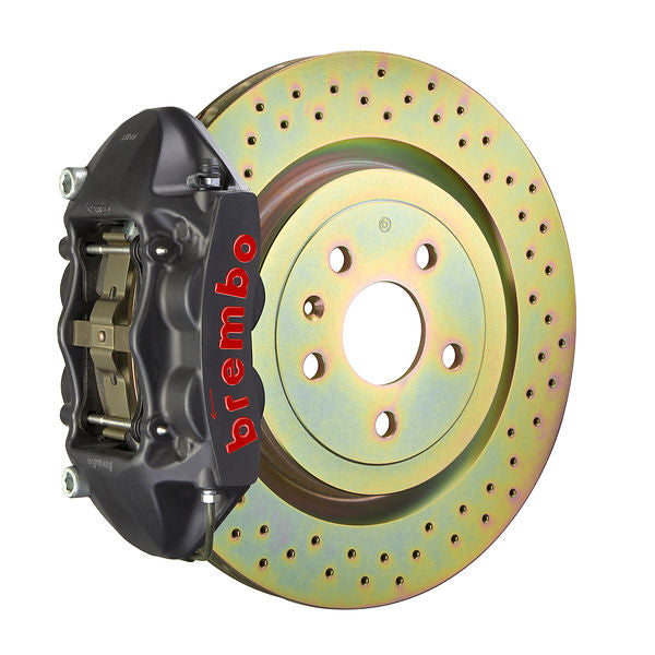 Representative image — Brembo GT brake system that uses the 323x28 Drilled replacement disc