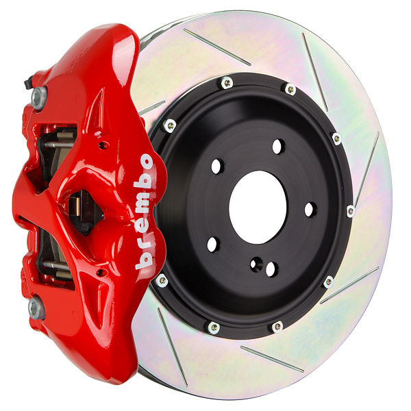 Brembo GT|BM rear brake kit for BMW F87/F80/F82 – s caliper 4 piston 2 piece 345 380mm slotted Type 1 red
