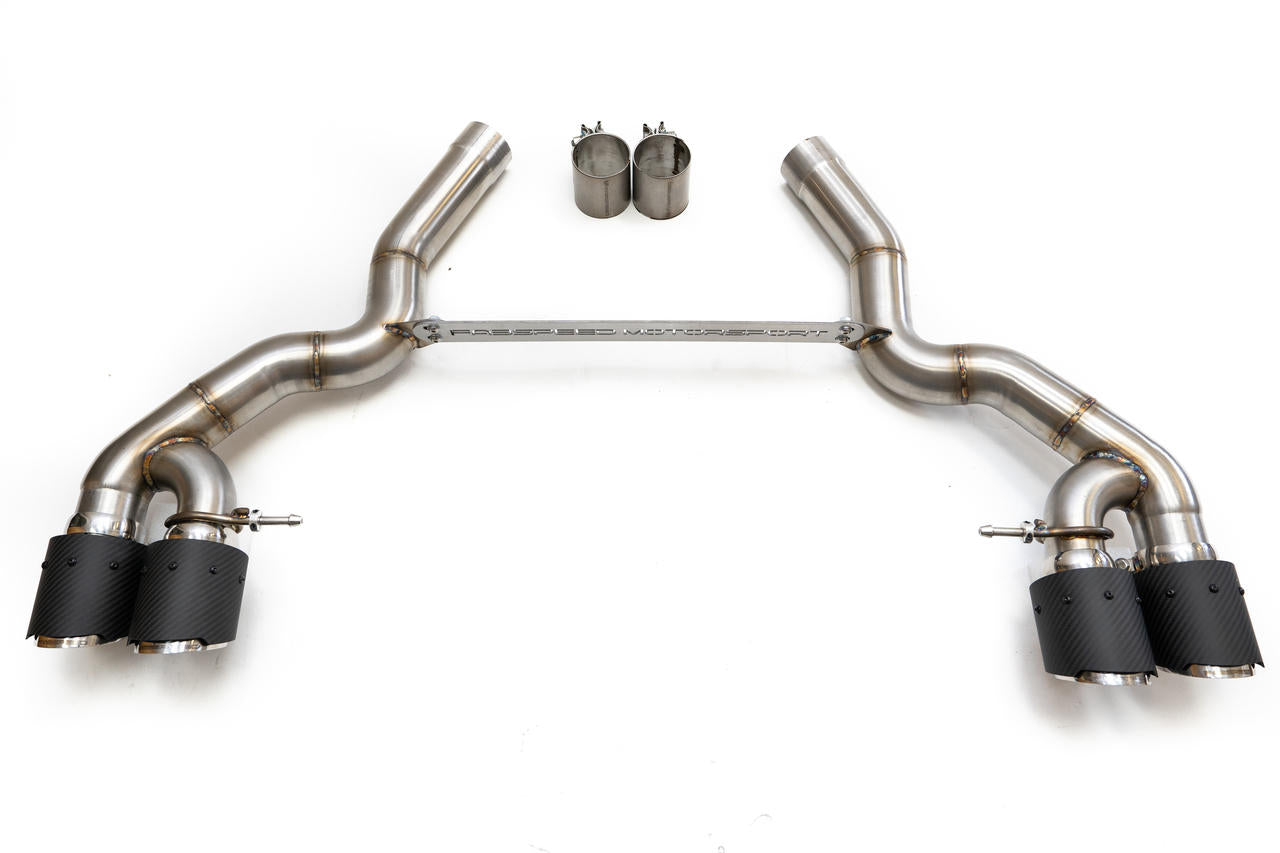 Fabspeed BMW M5 F90 Muffler Bypass Pipes with Quad Style Tips