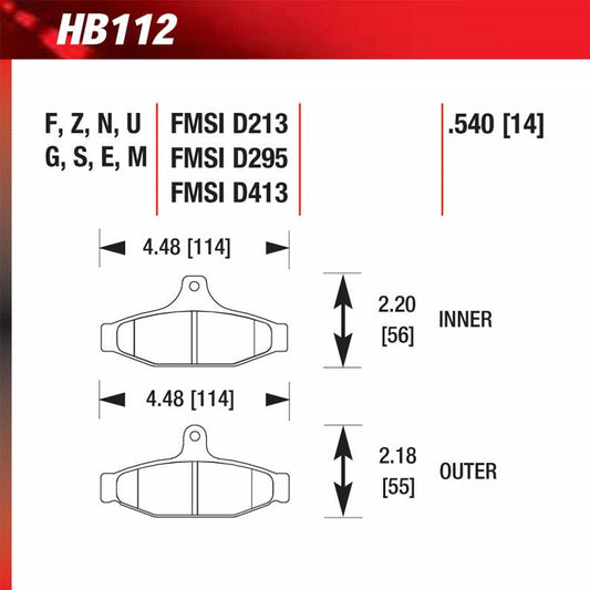 Hawk HB112E.540 Racing Pad - Blue Compound