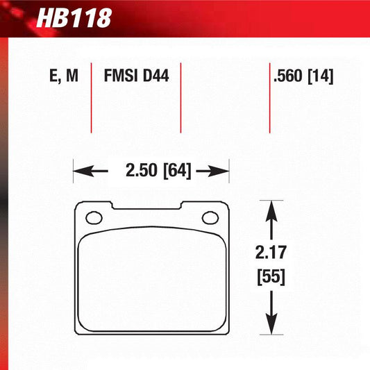 Hawk HB118M.560 Racing Pad - Black Compound