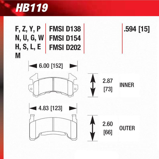 Hawk HB119E.594 Racing Pad - Blue Compound