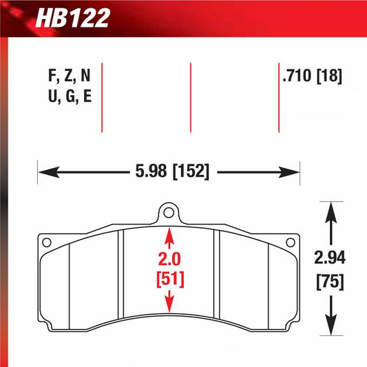 Hawk HB122U.710 Racing Pad - DTC-70 Compound