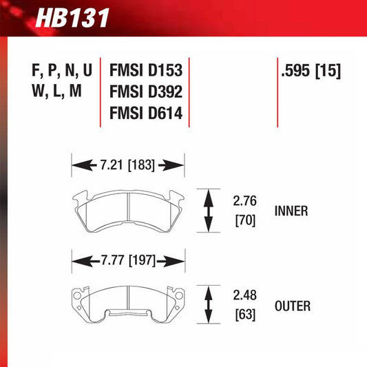 Hawk HB131P.595 SD Superduty Truck/SUV Severe-Duty Pad