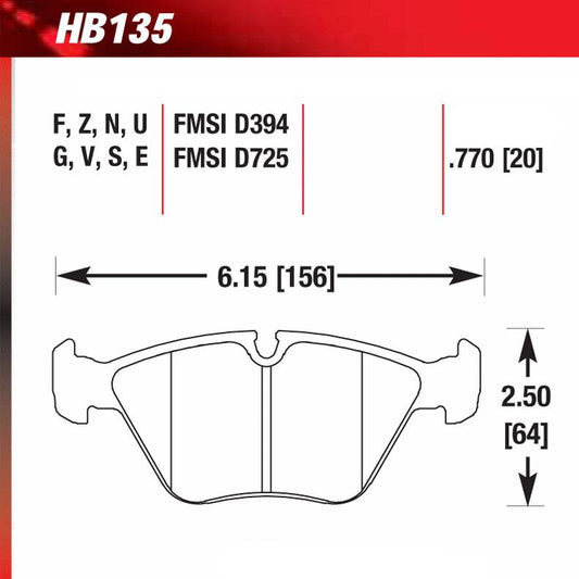 Hawk HB135E.760 Racing Pad - Blue Compound