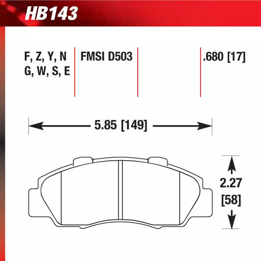 Hawk HB143W.680 Racing Pad - DTC-30 Compound