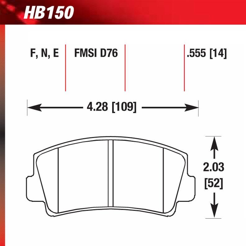 Hawk HB150E.555 Racing Pad - Blue Compound