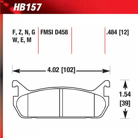 Hawk HB157E.484 Racing Pad - Blue Compound