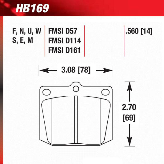 Hawk HB169E.560 Racing Pad - Blue Compound