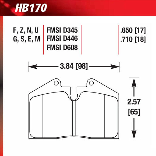 Hawk HB170E.650 Racing Pad - Blue Compound