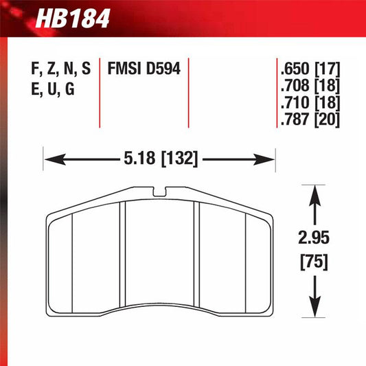 Hawk HB184E.650 Racing Pad - Blue Compound