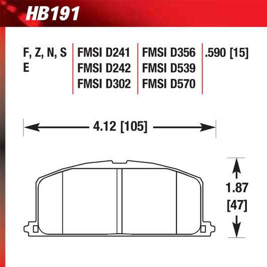 Hawk HB191N.590 Performance Pad - HP Plus Compound