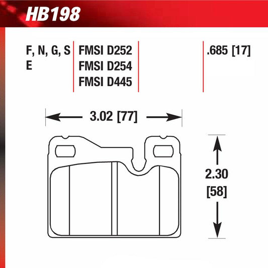 Hawk HB198E.685 Racing Pad - Blue Compound