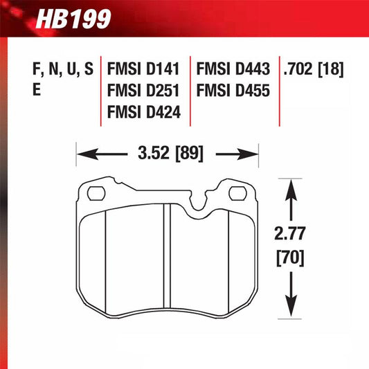 Hawk HB199U.702 Racing Pad - DTC-70 Compound