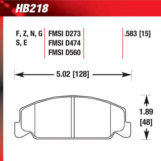 Hawk HB218E.583 Racing Pad - Blue Compound