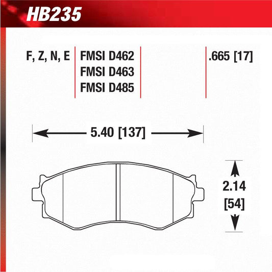 Hawk HB235E.665 Racing Pad - Blue Compound