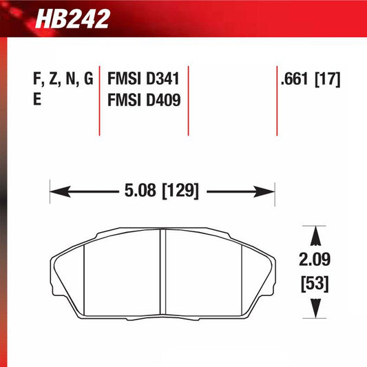 Hawk HB242G.661 Racing Pad - DTC-60 Compound