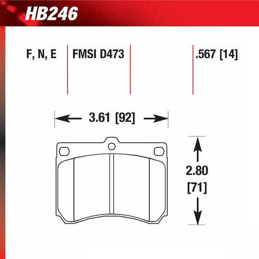 Hawk HB246E.567 Racing Pad - Blue Compound