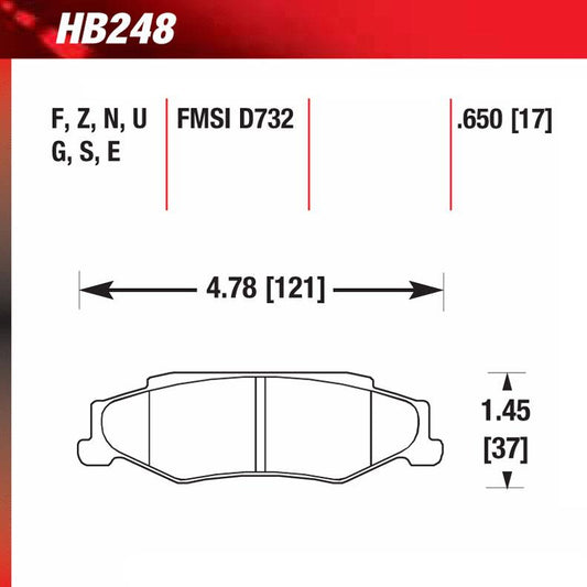 Hawk HB248E.650 Racing Pad - Blue Compound