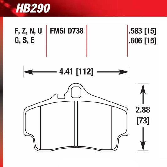 Hawk HB290B.583 Street Performance Pad - HPS 5.0 Compound