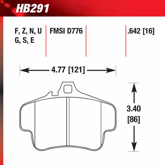 Hawk HB291E.642 Racing Pad - Blue Compound